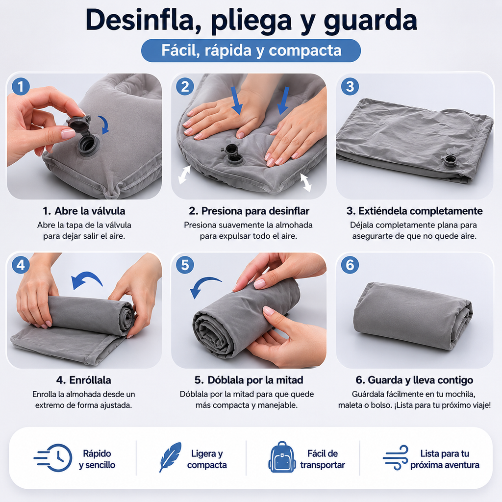 La almohada de viaje que convierte cualquier trayecto en descanso